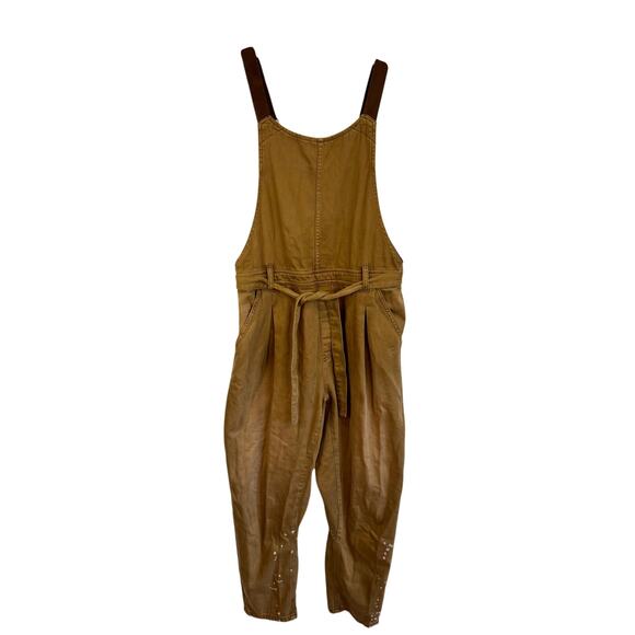 Free People Nobodys Fool Harem Bohemian Painter Jumper Khaki Sands Size Large - Picture 1 of 6